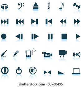 Vector collection of different music themes icons