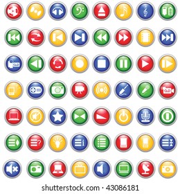 Vector collection of different music themes icons