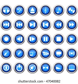 Vector collection of different music themes icons