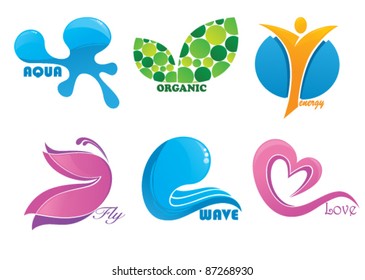 vector collection of different symbols and icons life and nature