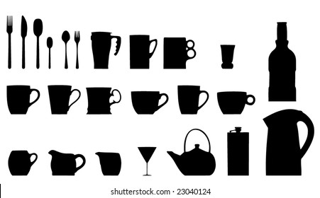 Vector collection dishware