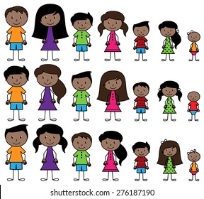 Vector Collection of Diverse Stick People in Vector Format