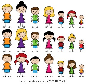Vector Collection Of Diverse Stick People In Vector Format