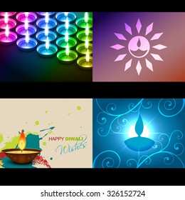 Vektorgrafik auf Diwali-Hintergrund mit buntem Diya- und Blumengrafik