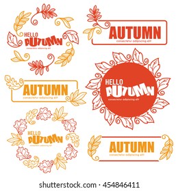 vector collection of doodle autumn leaves emblems and frames