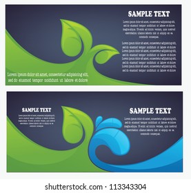 vector collection of ecological headers and backgrounds