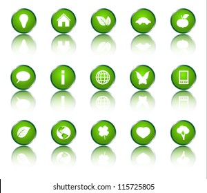Vector collection of ecological icons isolated on white background