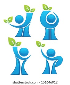 vector collection of ecological people