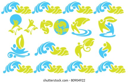 vector collection of ecological people