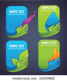 vector collection of ecology frames, labels and stickers