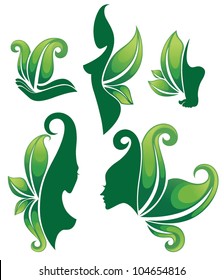 vector collection of ecology, spa and beauty symbols