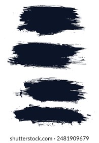 Vector collection of editable black color paint brush stroke frame