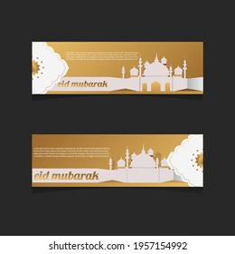 vector collection of EID MUBARAK festival of muslim banner illustration