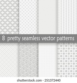 vector collection of eight seamless pretty backgrounds