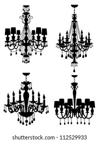 A vector collection of elegant chandeliers