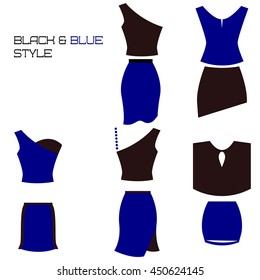 Vector collection of elegant dresses for girl