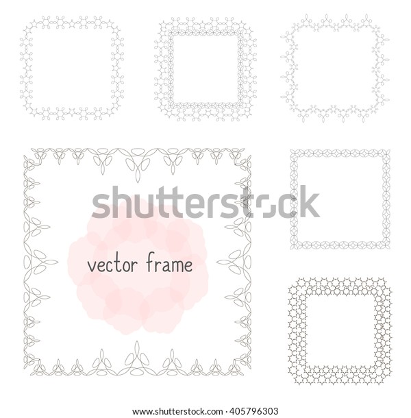 Vector\
collection of elegant thin vector frames. Flower frame can be used\
for your design, save the date cards, invitations. Vector\
background for inscriptions and\
quotations