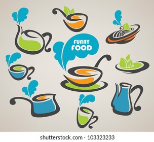 vector collection of everyday meal and cooking  equipment