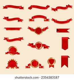 Colección de vectores de conjuntos exclusivos de insignias y pegatinas de cintas para cualquier diseño