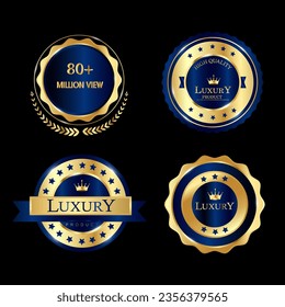 Colección de vectores de conjunto exclusivo de pegatinas de oro premium para cualquier diseño