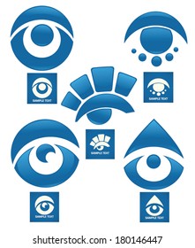 vector collection of eyes icons and vision stickers