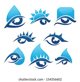 vector collection of eyes and vision icons and symbols