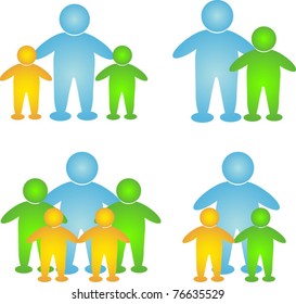 vector collection of family icons