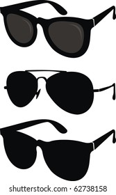 Vector collection fashionable classical ("police", "pilot") sunglasses