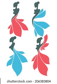 vector collection of fashionable girls look like a flowers