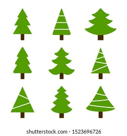 Vector collection fir icon on white background.