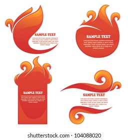 vector collection of fire forms and frames for your text