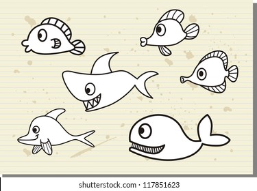 vector collection fish illustration