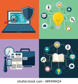 Vector collection of flat and colorful business, marketing and finance concepts. Design elements for web and mobile applications