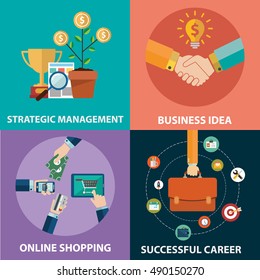 Vector collection of flat and colorful business, marketing and finance concepts. Design elements for web and mobile applications.