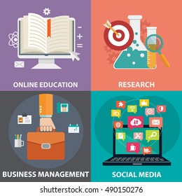 Vector collection of flat and colorful business, marketing and finance concepts. Design elements for web and mobile applications.
