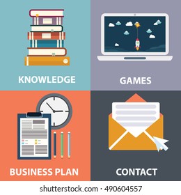 Vector collection of flat and colorful business, marketing and finance concepts. Design elements for web and mobile applications