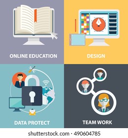 Vector collection of flat and colorful business, marketing and finance concepts. Design elements for web and mobile applications