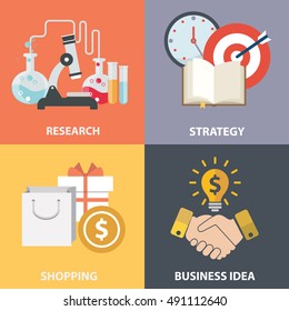 Vector collection of flat and colorful business, marketing and finance concepts. Design elements for web and mobile applications
