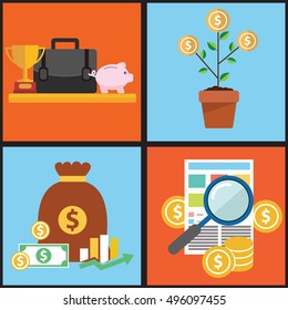 Vector collection of flat and colorful business, marketing and finance concepts. Design elements for web and mobile applications