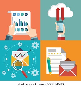 Vector collection of flat and colorful business, marketing and analytics concepts. Design elements for web and mobile applications