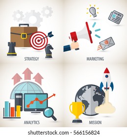 Vector collection of flat and colorful business concepts