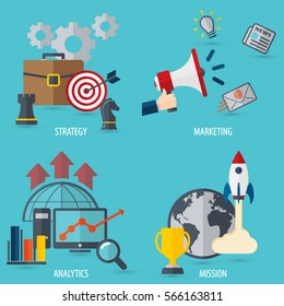 Vector collection of flat and colorful business concepts