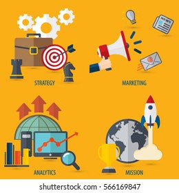 Vector collection of flat and colorful business concepts
