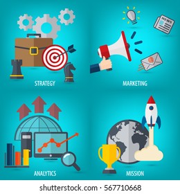 Vector collection of flat and colorful business concepts