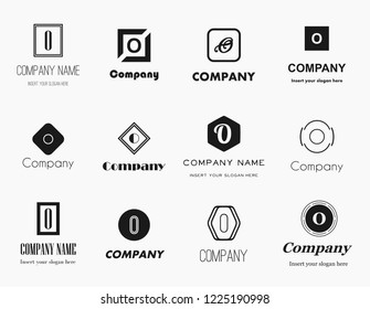 Vector collection of flat style monochromatic letter O logos - elegant, modern and simple logo design collection for your brand identity