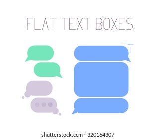 Vector collection of flat text balloons. Interface design elements.