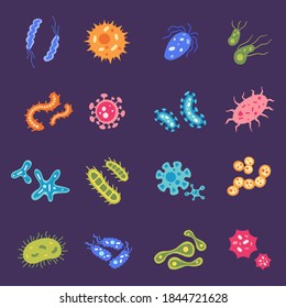 Vector Virus Icons Set Bacteria Biology のベクター画像素材 ロイヤリティフリー