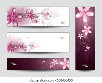 Vector Collection of Floral Banners.
