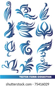 vector collection of floral elements for your own design