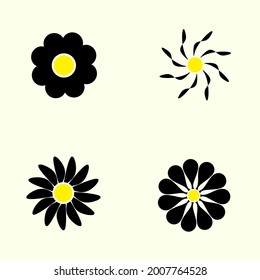 Vector collection of Flower icons, illustration logo templates in trendy style. Suitable for your various business needs. on a white background